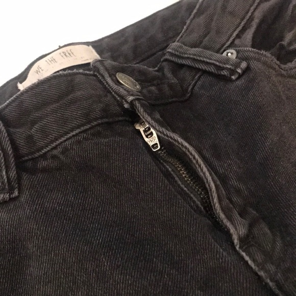 We The Free by Free People Black Flare Jeans Fringe Bottom 25 - Picture 3 of 15